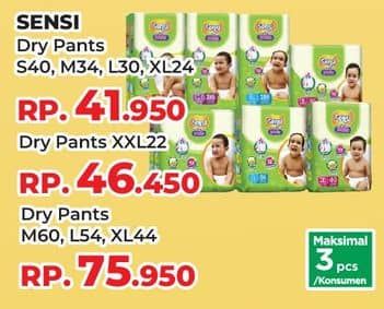 Promo Harga Sensi Dry Pants XL44, M60, L54 44 pcs - Yogya