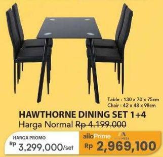 Promo Harga Hawthorne Dining Set 4 +1  - Carrefour