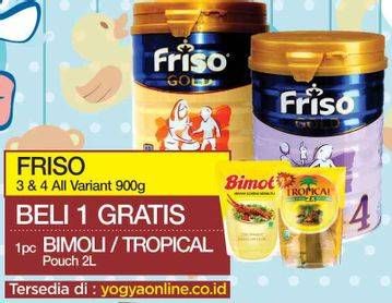 Promo Harga FRISO Gold 3/4 Susu Pertumbuhan All Variants 900 gr - Yogya