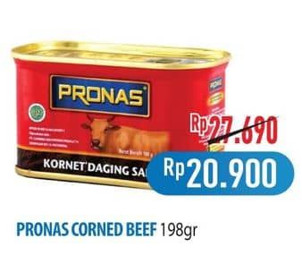 Promo Harga Pronas Corned Beef Regular 198 gr - Hypermart