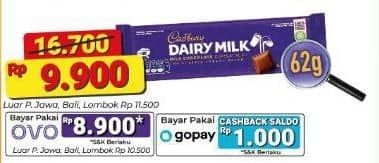 Promo Harga Cadbury Dairy Milk Cashew Nut, Original 62 gr - Alfamart