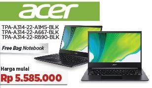 Promo Harga ACER TPA-A314-22-A1M5-BLK / TPA-A314-22-A667-BLK / TPA-A314-22-R890-BLK  - COURTS