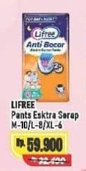 Promo Harga Lifree Popok Celana Ekstra Serap M10, L8, XL6 6 pcs - Alfamart