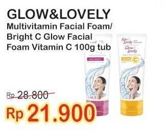 Promo Harga GLOW & LOVELY (FAIR & LOVELY) Facial Foam Bright C Glow Vitamin C, Brightening Multi Vitamin 100 gr - Indomaret