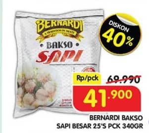 Bernardi Bakso Sapi 25 pcs Diskon 40%, Harga Promo Rp41.900, Harga Normal Rp69.990