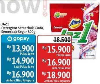 Promo Harga Attack Jaz1 Detergent Powder Semerbak Cinta, Pesona Segar 800 gr - Alfamidi