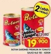 Promo Harga BOTAN Sardines Premium In Tomato Sauce 155 gr - Superindo