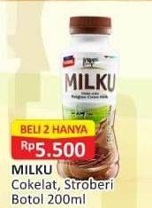 Promo Harga MILKU Susu UHT Cokelat Premium, Stroberi 200 ml - Alfamart