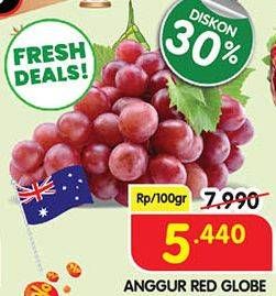 Promo Harga Anggur Red Globe per 100 gr - Superindo