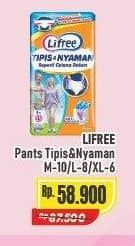 Promo Harga Lifree Popok Celana Tipis & Nyaman Bergerak M10, L8, XL6 6 pcs - Alfamart