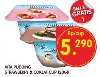 Promo Harga VITA PUDDING Pudding Strawberry, Coklat 120 gr - Superindo