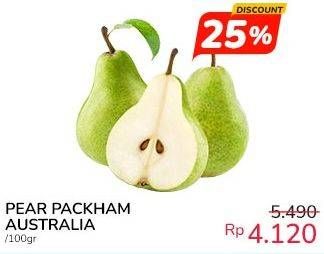 Promo Harga Pear Packham Australia per 100 gr - Indomaret