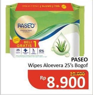 Promo Harga PASEO Cleansing Wipes Aloevera 25 pcs - Alfamidi