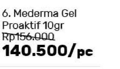 Promo Harga MEDERMA Gel Proaktif 10 gr - Guardian