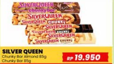 Promo Harga Silver Queen Chunky Bar Almonds, Cashew 95 gr - Yogya