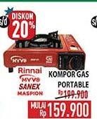 Promo Harga Rinnai/Myvo/Sanex/Maspion Kompor Gas Portable  - Hypermart