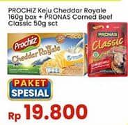 Promo Harga Pronas Corned Beef + Prochiz Keju Royale  - Indomaret