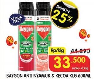Promo Harga Baygon Insektisida Spray All Variants 600 ml - Superindo