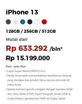 Promo Harga Apple iPhone 13 128 GB, 256 GB, 512 GB  - Erafone