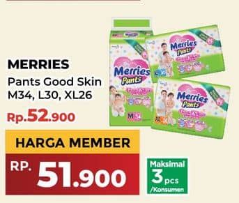 Promo Harga Merries Pants Good Skin XL26, M34, L30 26 pcs - Yogya