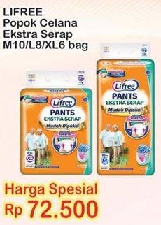 Promo Harga Lifree Popok Celana Ekstra Serap M10, L8, XL6  - Indomaret