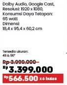 Promo Harga TCL 43S5K FHD QLED Google TV   - COURTS