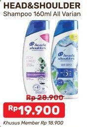 Promo Harga HEAD & SHOULDERS Shampoo All Variants 160 ml - Alfamart