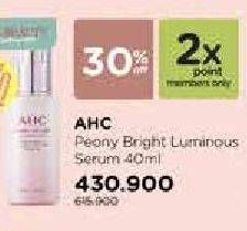 Promo Harga AHC Peony Bright Luminous Serum 40 ml - Watsons