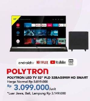 Promo Harga Polytron PLD 32BAG5959 | 4K SMART LED TV 32 INCH  - Carrefour