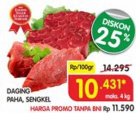 Promo Harga Daging Paha/ Daging Sengkel per 100 gr - Superindo