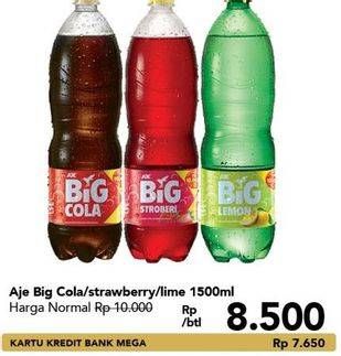 Promo Harga AJE BIG COLA Minuman Soda Strawberry, Lime 1500 ml - Carrefour