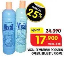 Promo Harga Vixal Pembersih Porselen Blue Extra Kuat, Green Kuat Harum 780 ml - Superindo
