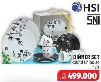 Promo Harga HSI Dinner Set Round Chinoise 12 pcs - Lotte Grosir