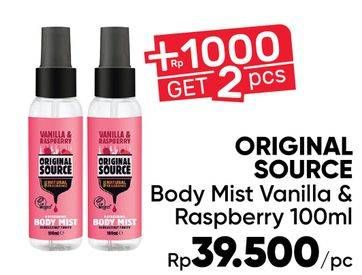 Promo Harga ORIGINAL SOURCE Body Mist Vanilla Raspberry 100 ml - Guardian
