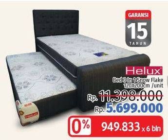 Promo Harga HELUX Bed 3in1 Snow Flake 120 X 200cm  - LotteMart