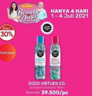 Promo Harga GOOD VIRTUES CO. Shampoo/ Conditioner 180 mL  - Guardian