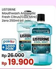 Promo Harga Listerine Mouthwash Antiseptic Fresh Citrus, Fresh Citrus, Cool Mint, Zero 250 ml - Indomaret