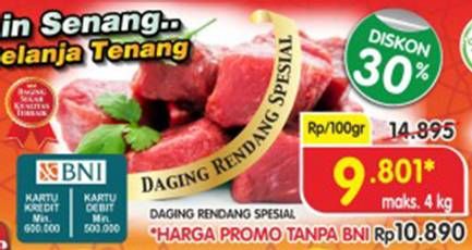 Promo Harga Daging Rendang Sapi Spesial per 100 gr - Superindo