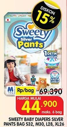 Promo Harga Sweety Silver Pants XL26, S32, L28, M30 26 pcs - Superindo