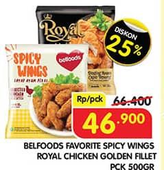Promo Harga Belfoods Spicy Wings/Royal Chicken Golden Fillet  - Superindo
