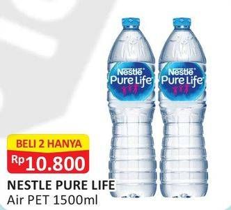 Promo Harga NESTLE Pure Life Air Mineral per 2 botol 1500 ml - Alfamart