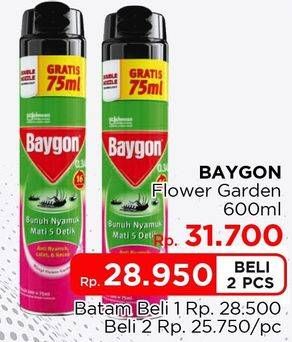 Promo Harga Baygon Insektisida Spray Flower Garden 600 ml - Lotte Grosir