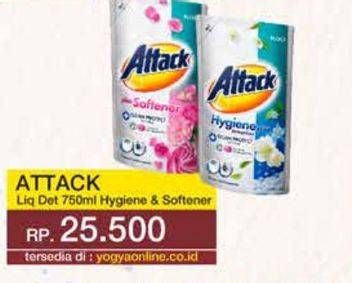 Promo Harga Attack Detergent Liquid Hygiene Plus Protection, Plus Softener 800 ml - Yogya