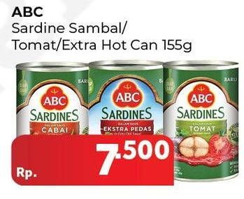 Promo Harga ABC Sardines Sambal, Tomat, Extra Hot 155 gr - Carrefour