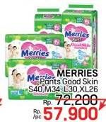 Promo Harga Merries Pants Good Skin XL26, S40, M34, L30 26 pcs - LotteMart
