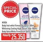 Promo Harga Nivea Body Serum Extra White Hijab Cooling, Extra White Firming SPF 33, Intensive Moisture 180 ml - Hypermart
