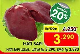 Promo Harga Beef Liver (Hati Sapi) per 100 gr - Superindo