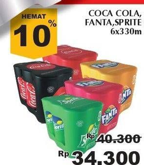 Promo Harga COCA COLA Minuman Soda per 6 kaleng 330 ml - Giant