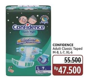 Promo Harga Confidence Adult Diapers Classic Night L7, XL6, M8 6 pcs - Alfamidi