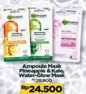 Promo Harga GARNIER Ampoule Mask Vitamin C + Pineapple, Hyaluron + Watermelon, Niacinamide + Kale 1 sheet - Alfamart